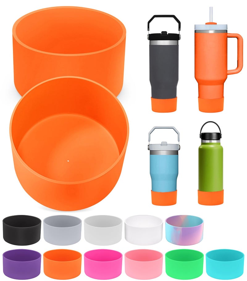 PICcircuit 2PCS for Stanley Boot, Silicone Bottom for Quencher Adventure 40oz 30oz IceFlow 20oz 30oz Bottle&for Hydroflask Tumbler 12-24oz for Stanley Cup Accessories Avoid Scratches&Noise - Image 1